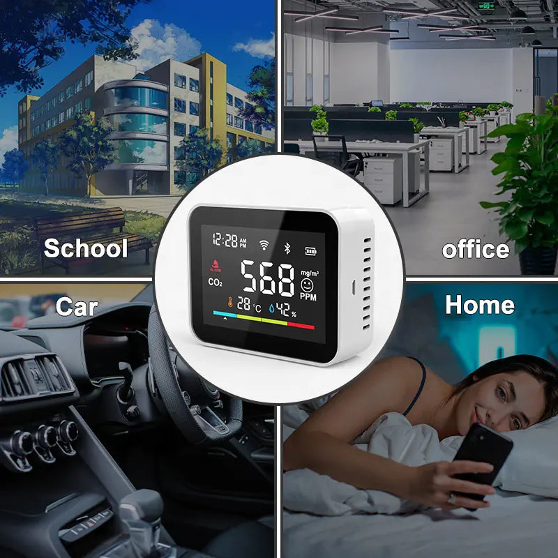 Smart CO2 Detector with WiFi Temperature & Humidity Sensor